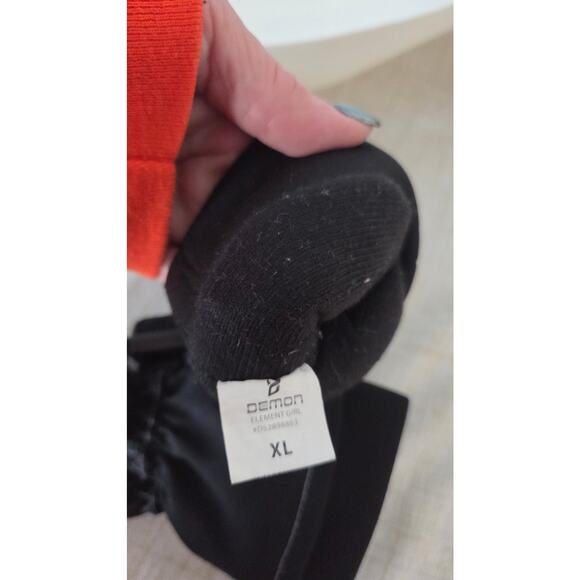 Demon Element Girl Ski Gloves XL Gray Black Waterproof Snowboarding - Picture 3 of 3